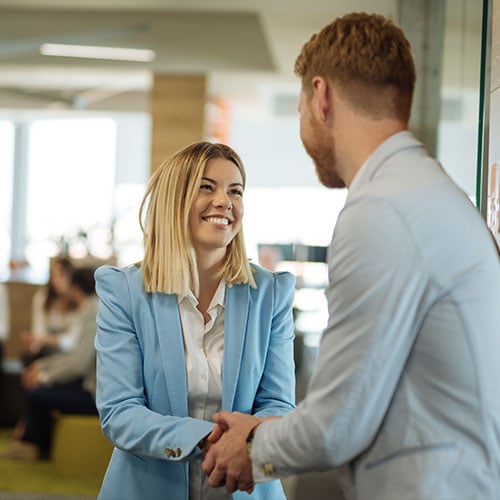 Two business colleagues shaking hands