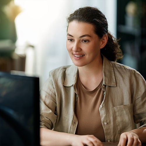 Woman working on computer